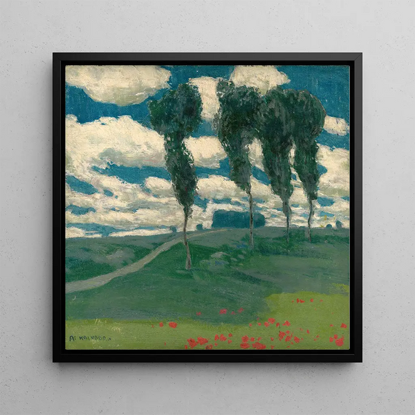Spring landscape with poplars - Alois Kalvoda — wall display of the artwork