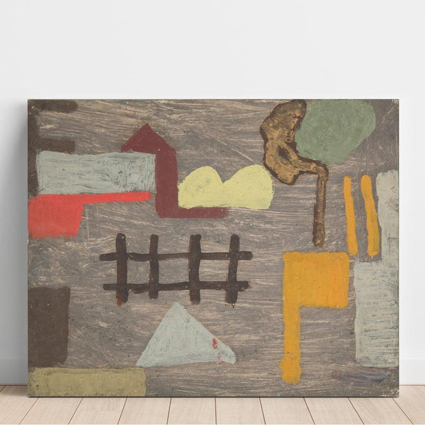 Reproduction of the painting Surrealist landscape painting with a fence - Sasza Blonder