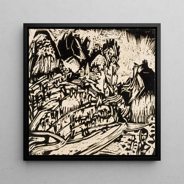 Landscape Painting Tessinois II - Albert Müller — framed artwork on a wall