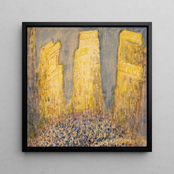 Urban landscape painting - Abraham Walkowitz — framed artwork on a wall