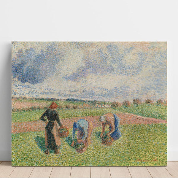 Reproduction of the painting Peasant Women Gathering Herbs, Éragny - Camille Pissarro