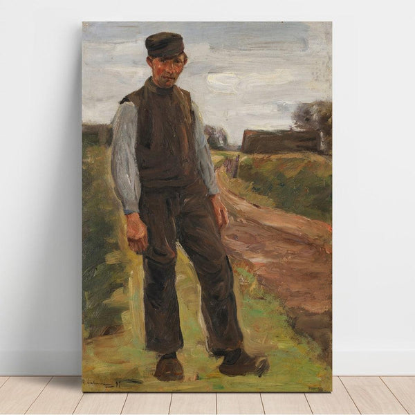 Reproduction of the painting of Peasants Standing on a Path - Max Liebermann