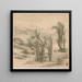 Peasants returning during a spring evening - Tao Hong — framed artwork on a wall
