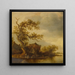 Fishermen by a lake with their cattle - Anthonie Jansz van der Croos — framed artwork on a wall