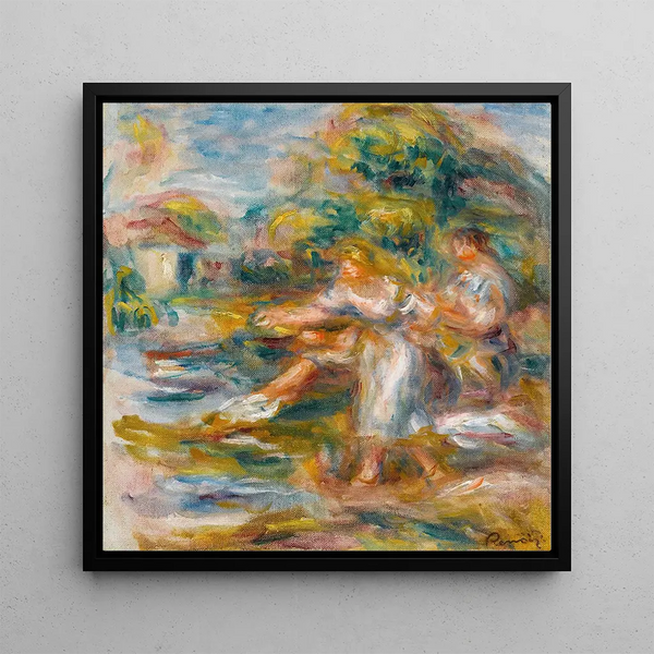 Fisherwomen La Ligne - Pierre-Auguste Renoir — framed artwork on a wall