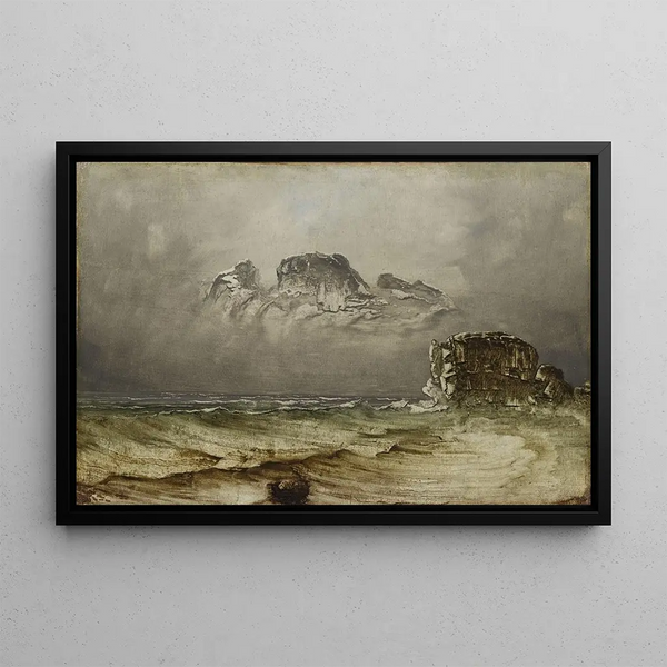 Coastal Landscape Painting - Peder Balke — framed artwork on a wall