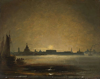 Dresden painting by moonlight - Peder Balke — artwork view