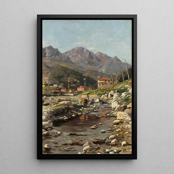 the Partie de la vallée du Borrigo in the South of France - Peder Mørk Mønsted — framed artwork on a wall