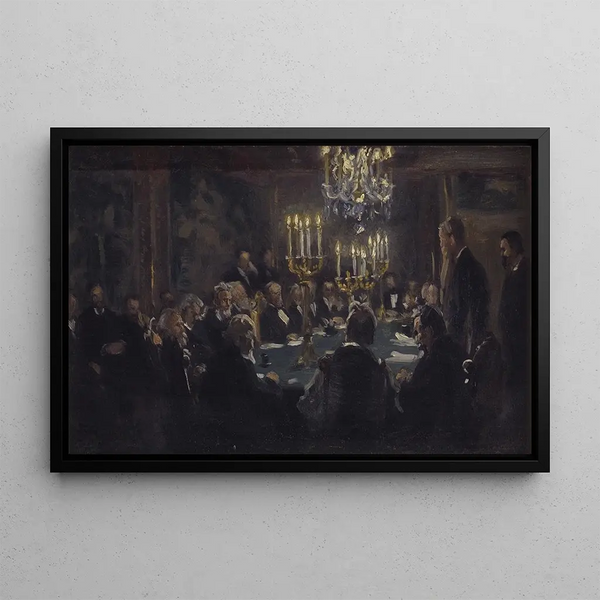 Sketch of composition for a meeting at the Academy of Sciences - Peder Severin Krøyer — framed artwork on a wall