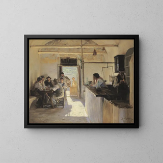 Osteria à Ravello - Peder Severin Krøyer — framed artwork on a wall