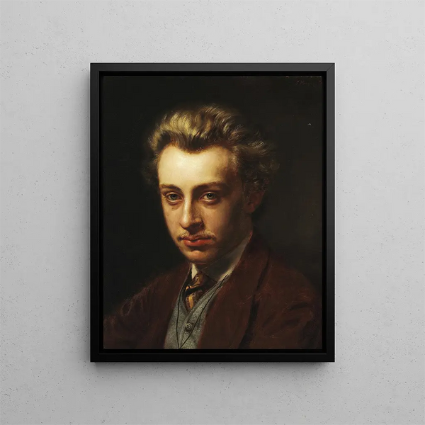 Portrait of the painter Frans Schwartz - Peder Severin Krøyer — framed artwork on a wall