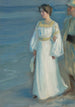 Summer evening on Skagen beach painting of the artist's wife - Peder Severin Krøyer — artwork view