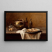 Oysters and copper utensils - Pedro Alexandrino Borges — framed artwork on a wall