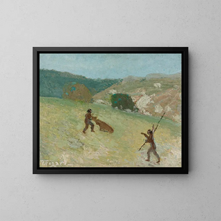Hunting - Pedro Figari — framed artwork on a wall