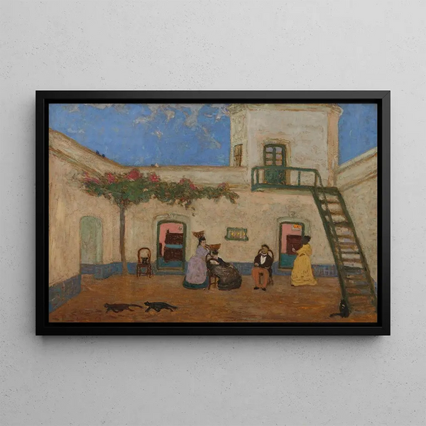 The Patio or Patio Unitaire - Pedro Figari — framed artwork on a wall
