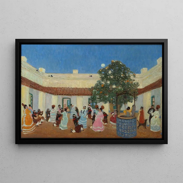 Patio Painting - Pedro Figari — framed artwork on a wall