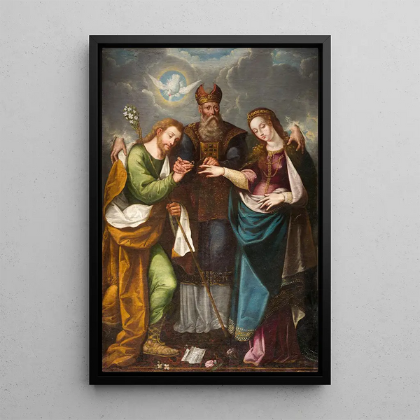 The Marriage of the Virgin - Pedro Ramírez — framed artwork on a wall