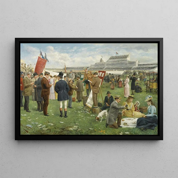Day of Derby at Epsom - Pedro Vega y Muñoz — framed artwork on a wall