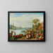 a river landscape with a port scene - Peeter Gijsels — framed artwork on a wall
