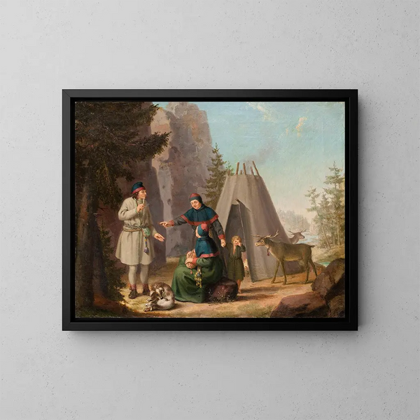 Les costumes des Lapons - Pehr Hilleström — framed artwork on a wall