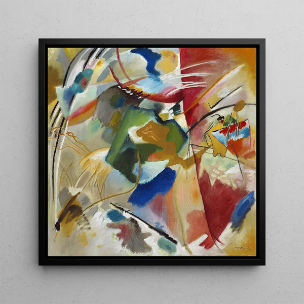 with green center - Wassily Kandinsky — framed artwork on a wall