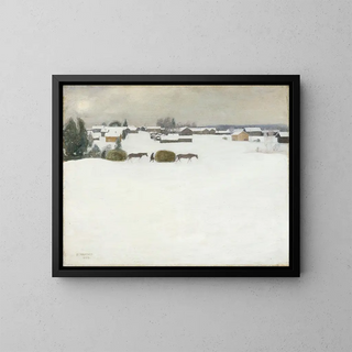 Hay Loading - Pekka Halonen — framed artwork on a wall