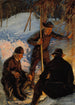 Lumberjacks around a campfire - Pekka Halonen — artwork view