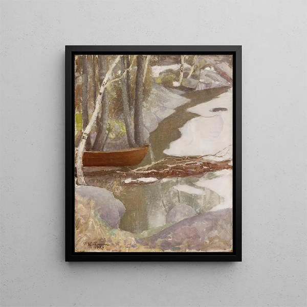 Spring Landscape Painting - Pekka Halonen — framed artwork on a wall