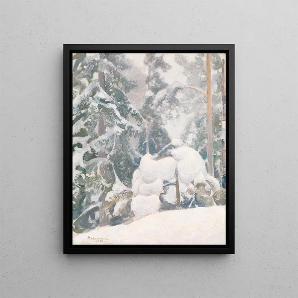 Winter Landscape Painting - Pekka Halonen — framed artwork on a wall