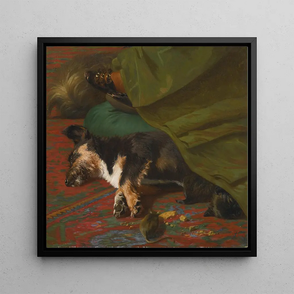 Pendant que les chiens dorment - John Emms — framed artwork on a wall