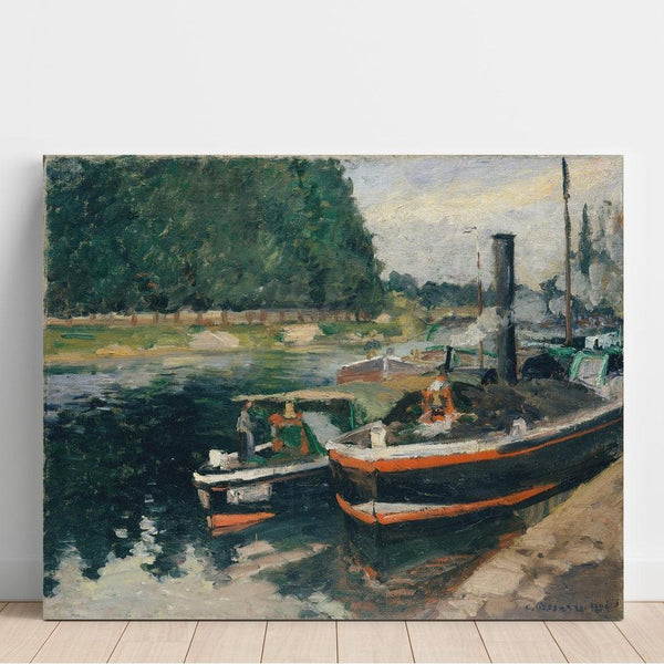 Reproduction of the painting Péniches à Pontoise - Camille Pissarro