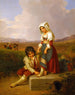 a shepherd and a girl in the Roman countryside with Aqua Claudia in the background by Penry Williams — artwork view