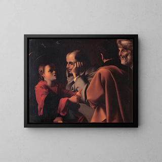 The Christ among the Doctors - Pensionante del Saraceni — framed artwork on a wall