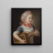 Girl with a Bullfinch in a Cage - Per Krafft the Elder — framed artwork on a wall