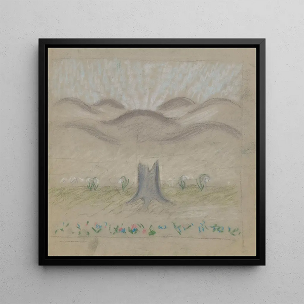 Snowdrop Painting in a Clearing - Arnold Peter Weisz-Kubnan — framed artwork on a wall