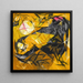 Perception rayiste of cats in pink, black and yellow - Natalia Goncharova — wall display of the artwork