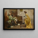 Peg Woffington visiting an eccentric cat lover - Percy Thomas Macquoid — framed artwork on a wall