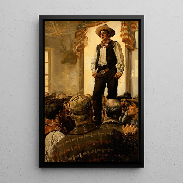 Reunion at the Klondike - Percy van Eman Ivory — framed artwork on a wall