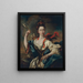 Portrait of a woman with the attributes of Diana - Pere Crusells — framed artwork on a wall
