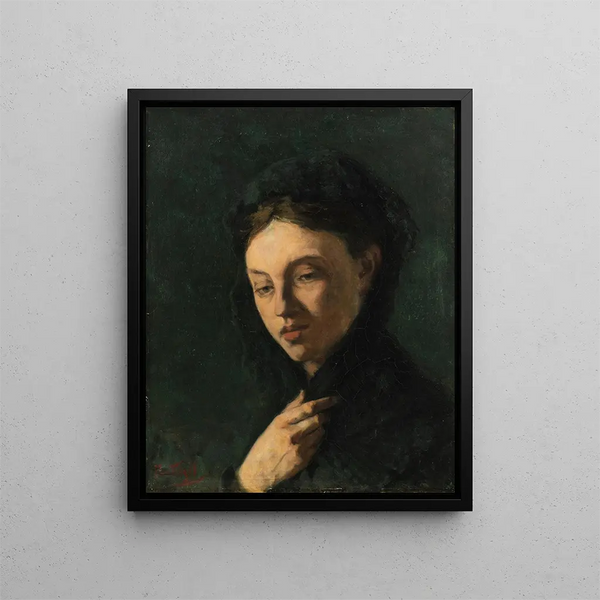 Portrait of a Spanish woman - Pericles Pantazis — framed artwork on a wall