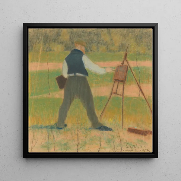 Permeke painting in Sint-Martens-Latem in April 1912 - Leon Spilliaert — framed artwork on a wall