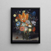 Still life with irises - Peter Binoit — framed artwork on a wall