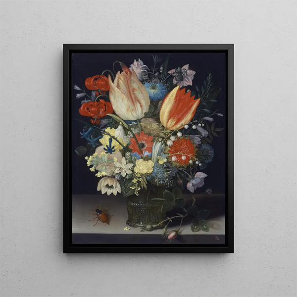 Nature morte aux tulipes - Peter Binoit — framed artwork on a wall