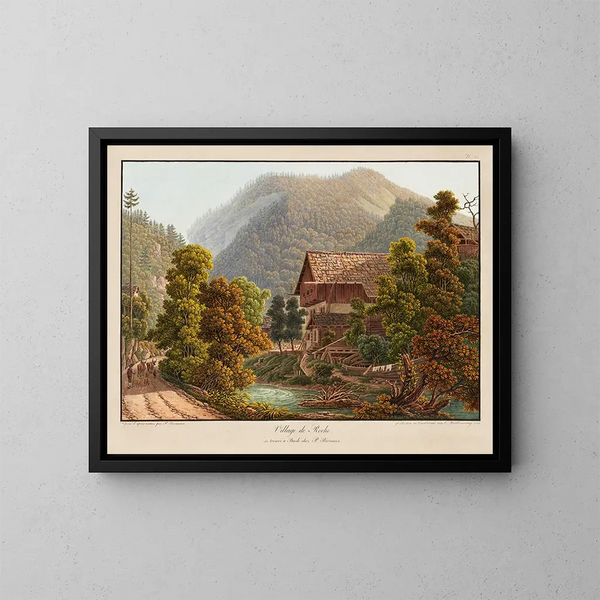 Village de Roche - Peter Birmann — framed artwork on a wall