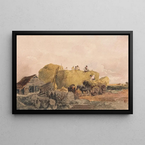 Construction of a Haystack - Peter DeWint — framed artwork on a wall