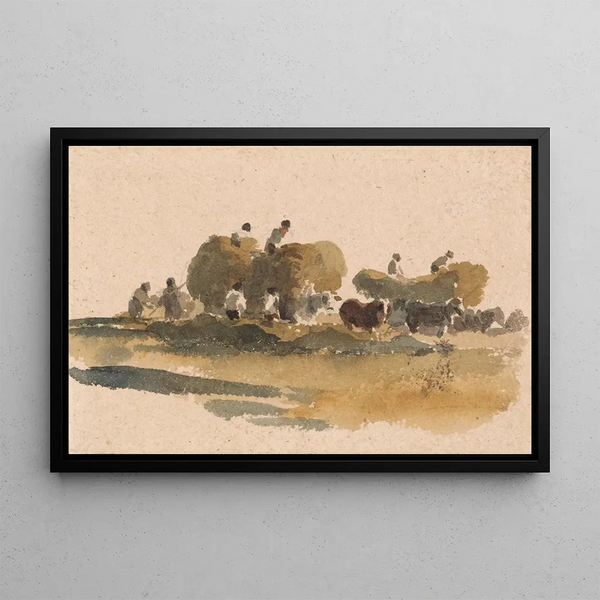 Hay carts - Peter DeWint — framed artwork on a wall