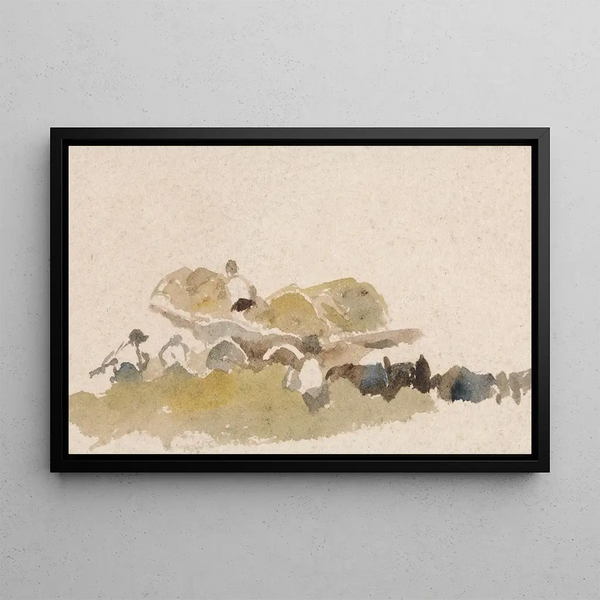 a Hay Cart Loading - Peter DeWint — framed artwork on a wall