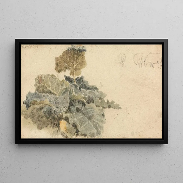 Study of burdock - Peter DeWint — framed artwork on a wall
