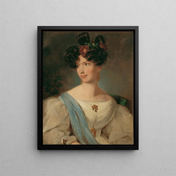 Portrait of a Woman - Peter Fendi — framed artwork on a wall