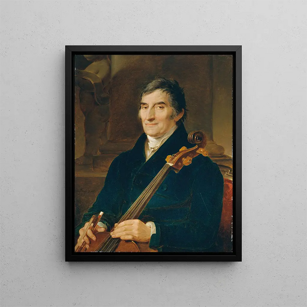 The Cellist Franz Wdl - Peter Fendi — framed artwork on a wall